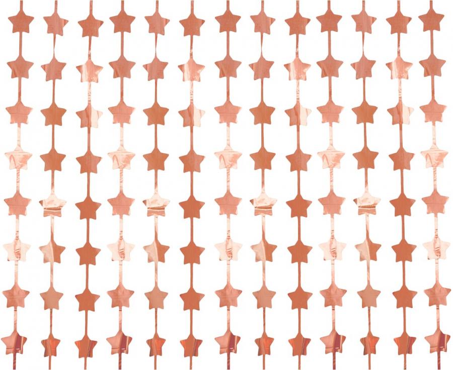 Fringe Deko-Vorhang Stars, metallic rose-gold, 100 x 200 cm