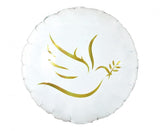 Folienballon Gold Taube, Rund 45cm