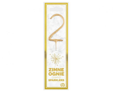 Geburtstagskerzen Sparkler ''2'' 7cm, gold (1 Stk.)