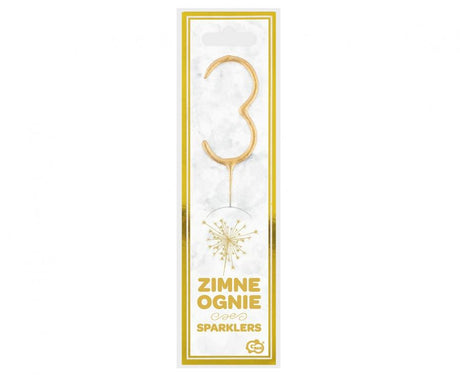 Geburtstagskerzen Sparkler ''3'' 7cm, gold (1 Stk.)