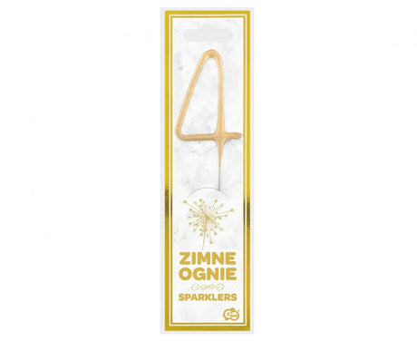 Geburtstagskerzen Sparkler ''4'' 7cm, gold (1 Stk.)