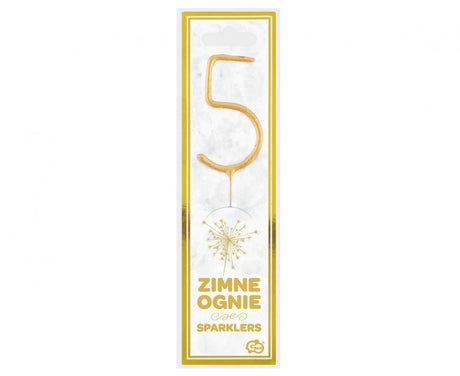 Geburtstagskerzen Sparkler ''5'' 7cm, gold (1 Stk.)