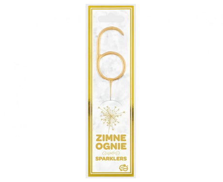 Geburtstagskerzen Sparkler ''6'' 7cm, gold (1 Stk.)