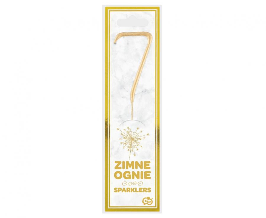 Geburtstagskerzen Sparkler ''7'' 7cm, gold (1 Stk.)