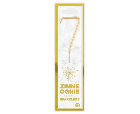 Geburtstagskerzen Sparkler ''7'' 7cm, gold (1 Stk.)