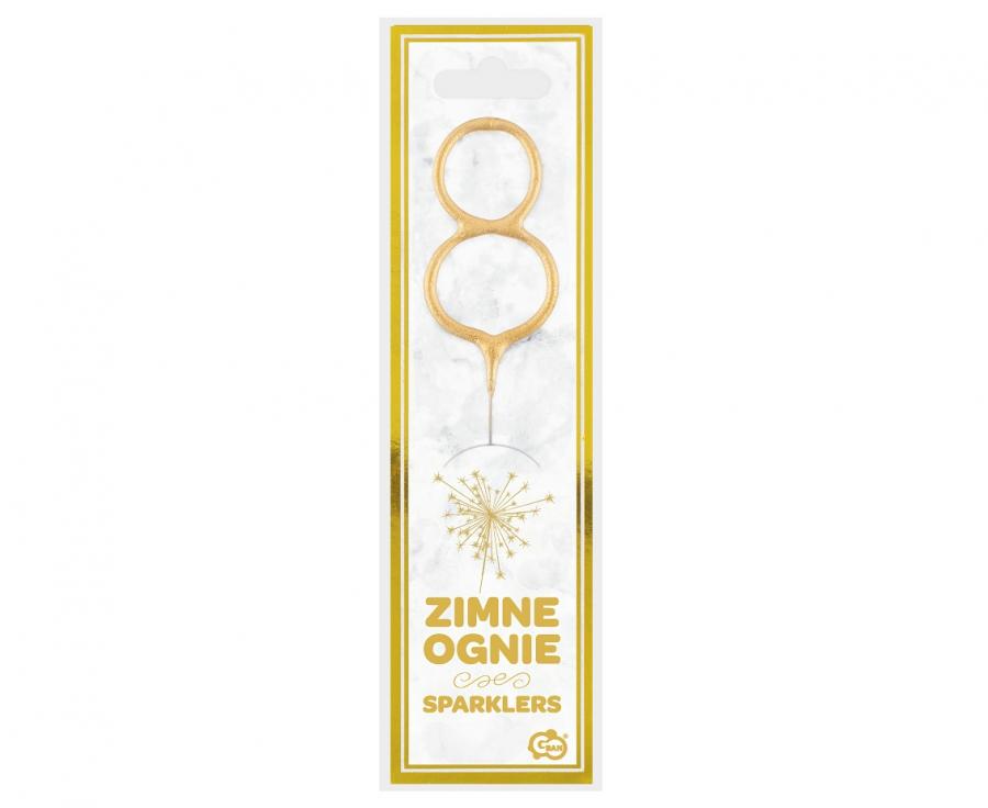 Geburtstagskerzen Sparkler ''8'' 7cm, gold (1 Stk.)