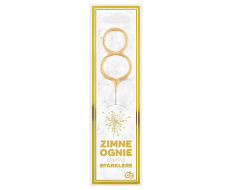 Geburtstagskerzen Sparkler ''8'' 7cm, gold (1 Stk.)