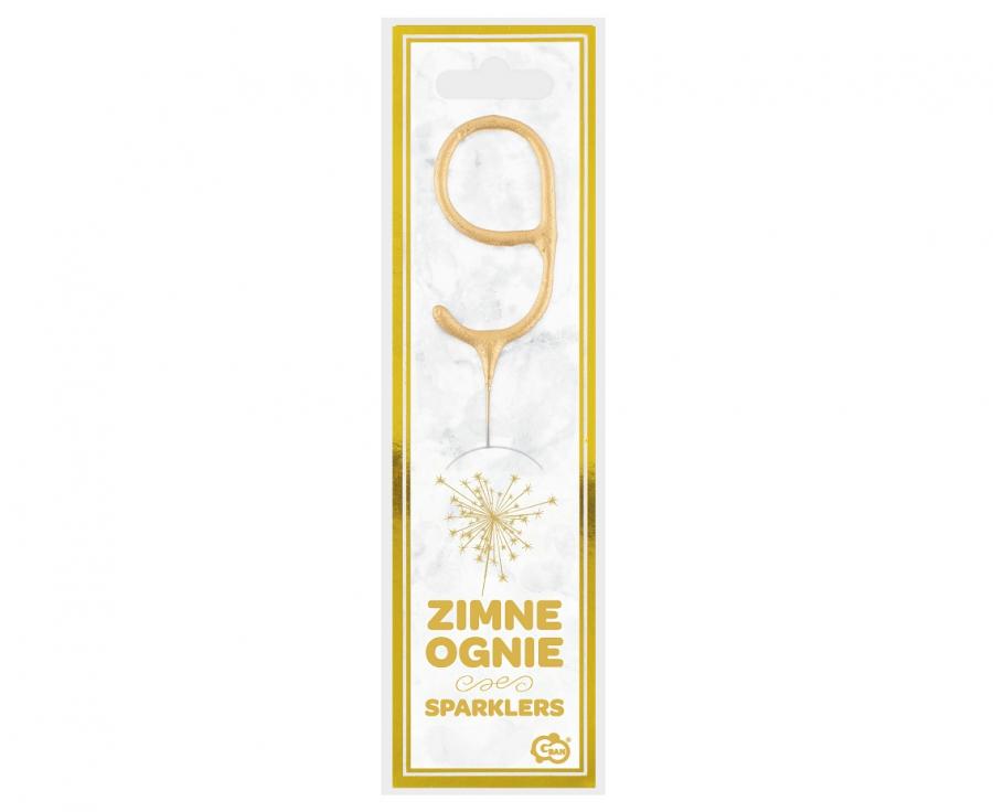 Geburtstagskerzen Sparkler ''9'' 7cm, gold (1 Stk.)