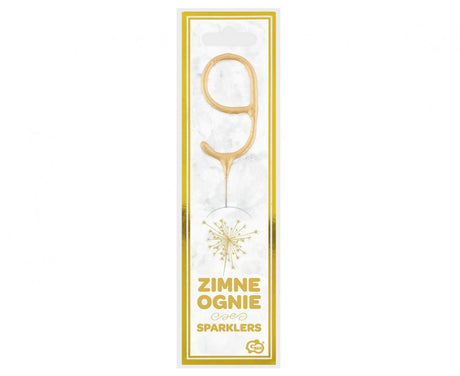 Geburtstagskerzen Sparkler ''9'' 7cm, gold (1 Stk.)