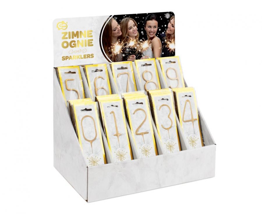 Geburtstagskerzen Sparkler ''6'' 7cm, gold (1 Stk.)