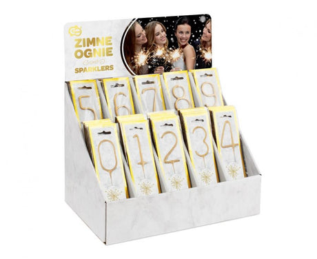 Geburtstagskerzen Sparkler ''1'' 7cm, gold (1 Stk.)