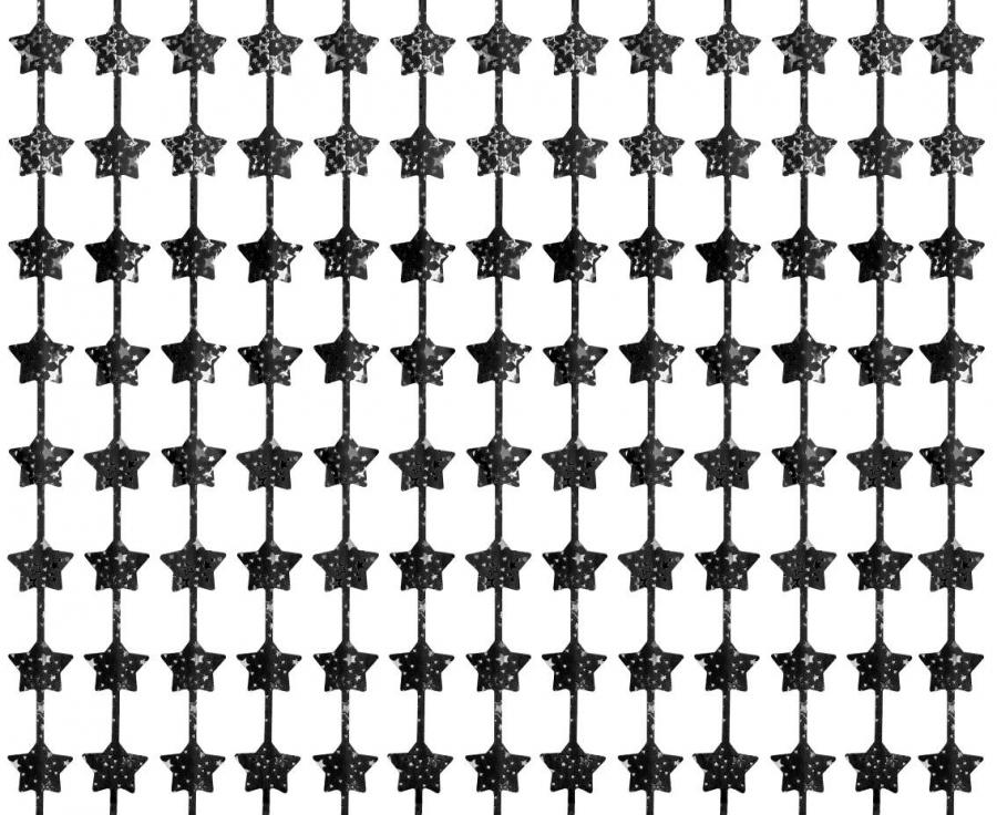 Fransendekorationsvorhang B&C Stars mit Aufdruck, schwarz, 100x200 cm