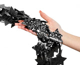 Fransendekorationsvorhang B&C Stars mit Aufdruck, schwarz, 100x200 cm