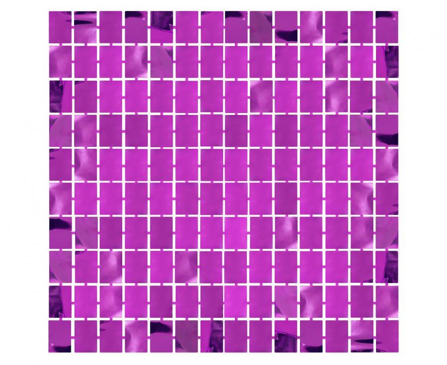 Fransen-Dekogardine B&C Quadratisch, Metallic-Lila, 100x200 cm