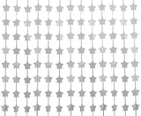 Fransen-Dekogardine Stars, matt silber, 100x200 cm