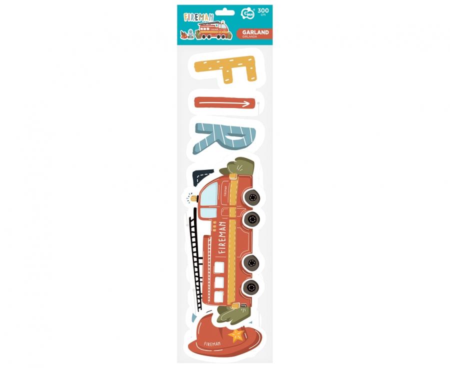 Banner Feuerwehr Birthday 3m, Metallic Mix (1 Stk.)