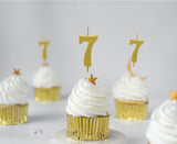 Geburtstagskerze Nummer 7, gold, 9,5 cm