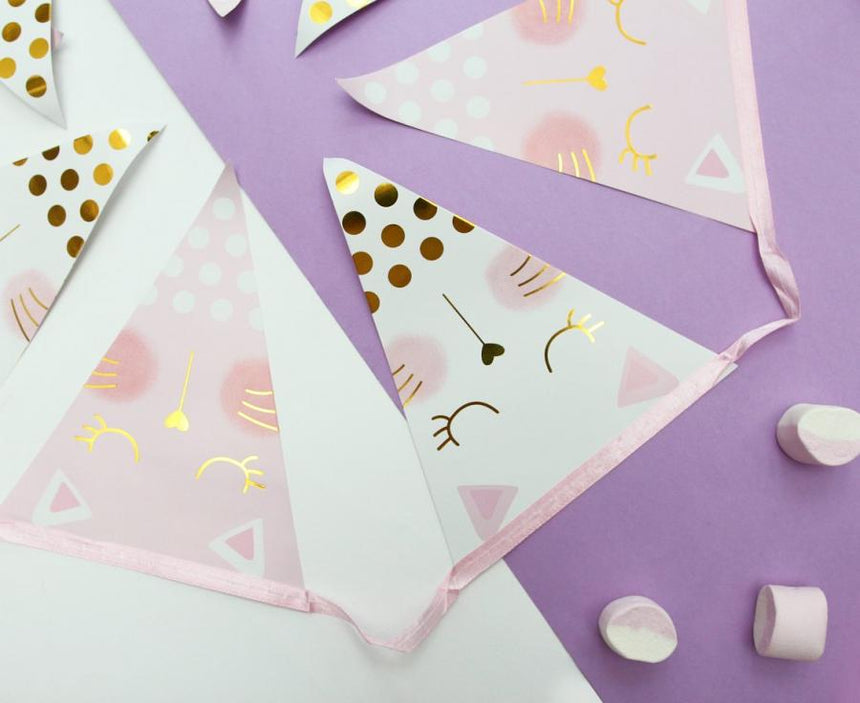 Happy Birthday Banner Kätzchen, 2,8 m, Mix
