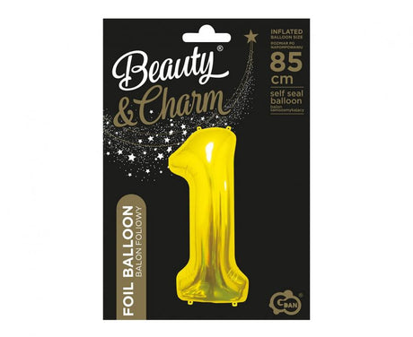 Folienballon Zahl - 1 - 85cm, gold