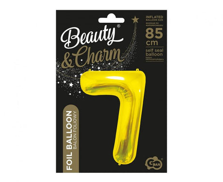 Folienballon Zahl - 7 - 85cm, gold
