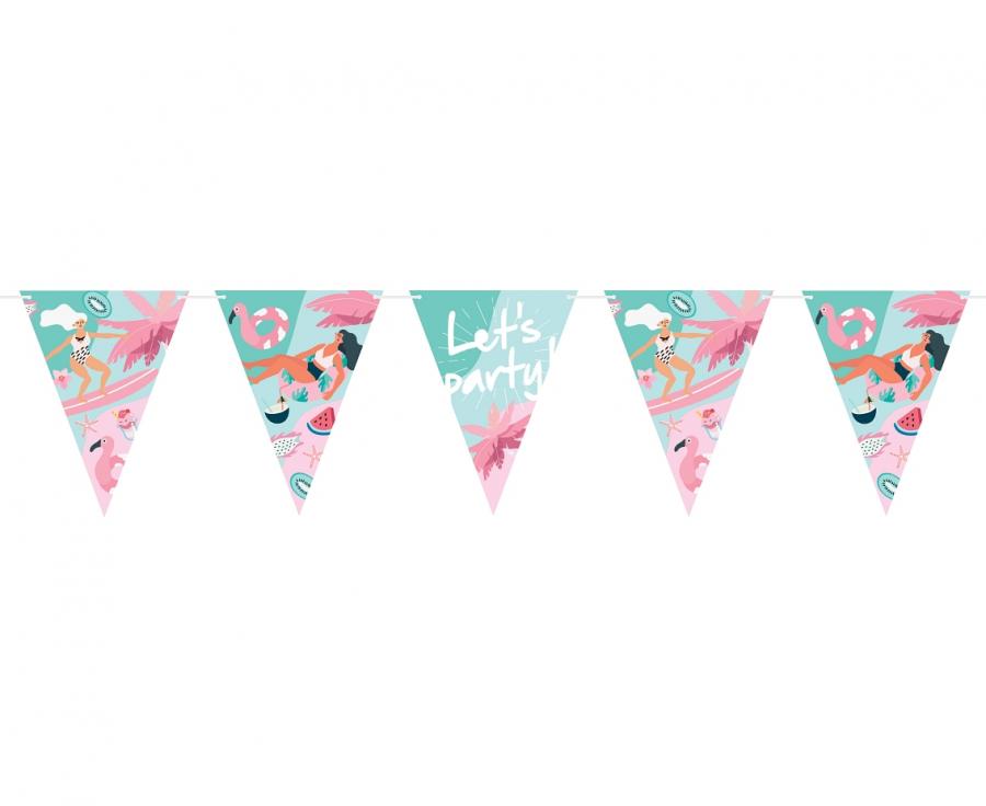 Flaggenbanner „Hawaii Party“, Länge 360cm, 11 Flaggen