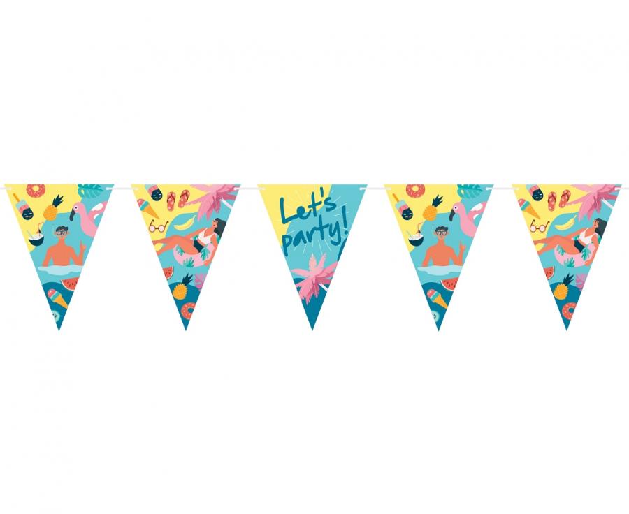Flaggenbanner „Hawaii Party“, Länge 360cm, 11 Flaggen