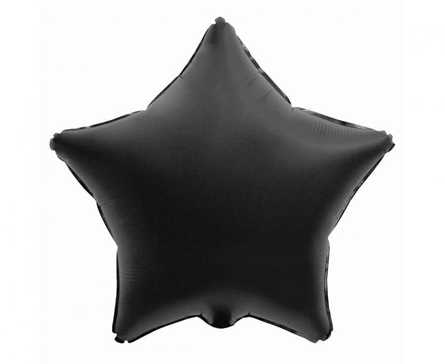 Folienballon Stern, schwarz - 44cm/19''