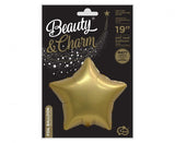 Folienballon Stern, gold - 44cm/19''