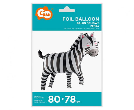 Folienballon Zebra, 80x78 cm