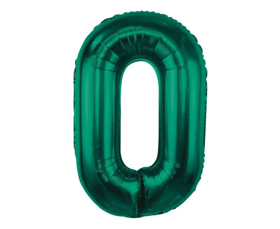 Folienballon Zahl - 0 - 85cm, grün