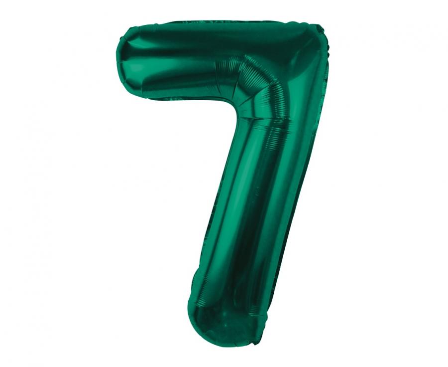 Folienballon Zahl - 7 - 85cm, grün