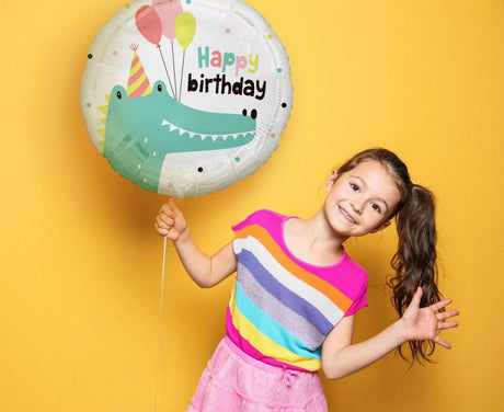 Folienballon Kleines Krokodil - happy birthday, 36cm
