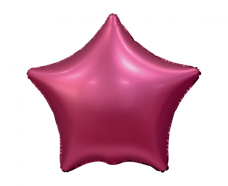 Folienballon Stern, dunkel pink - 44cm/19''