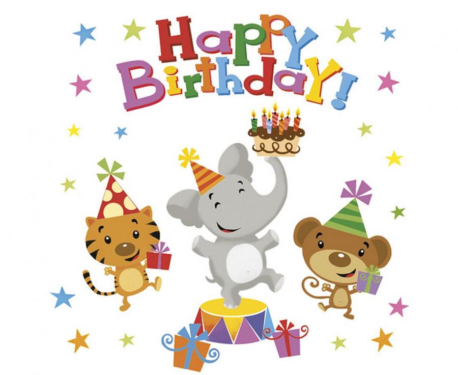 Papierservietten Happy Birthday Animals, 33x33 cm, 20 Stück