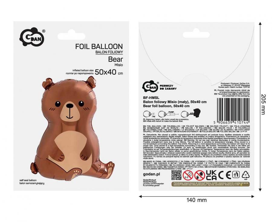 Bär Folienballon, 50x40 cm