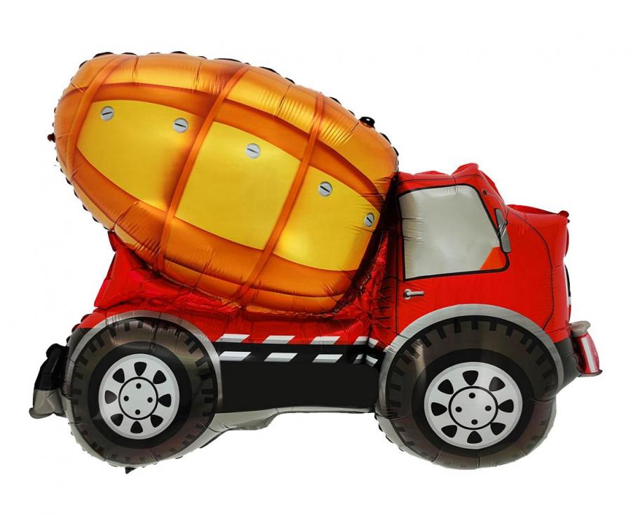 Ballone Baufahrzeug Truck 67cm, Metallic Mix (1 Stk.)