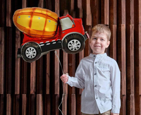 Ballone Baufahrzeug Truck 67cm, Metallic Mix (1 Stk.)