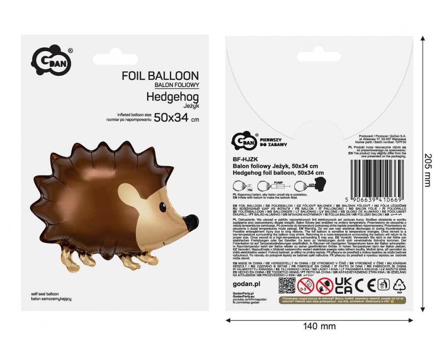 Igel Folienballon, 50x34 cm