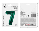 Folienballon Zahl - 7 - 85cm, grün