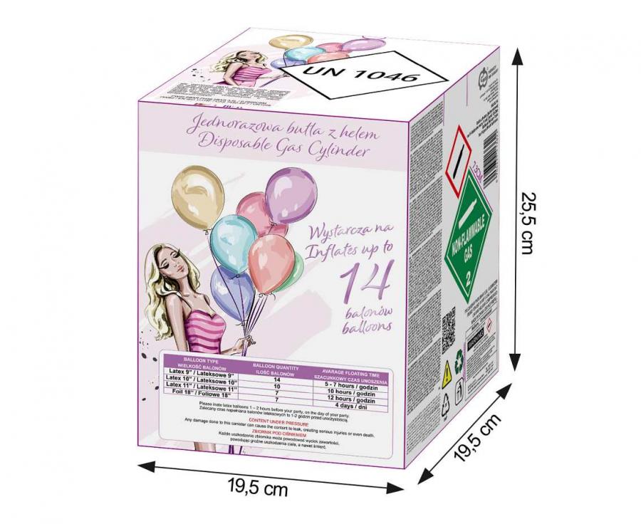 Heliumflasche Ballongas für 14 Ballone