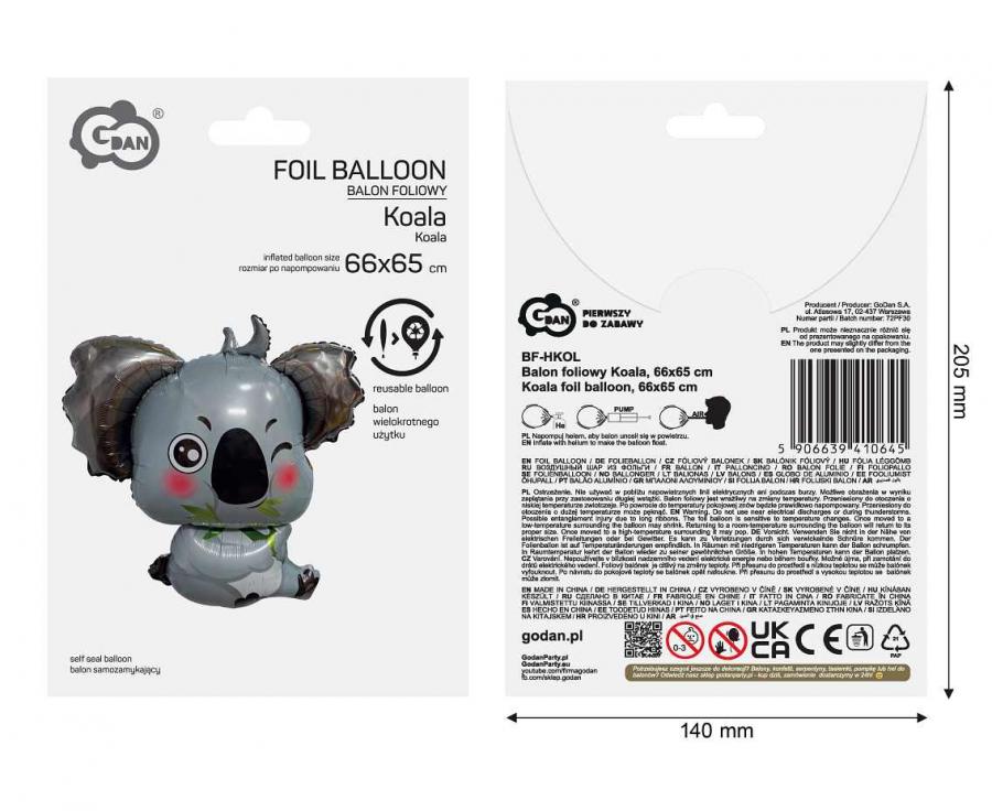 Koala Folienballon, 66x65 cm