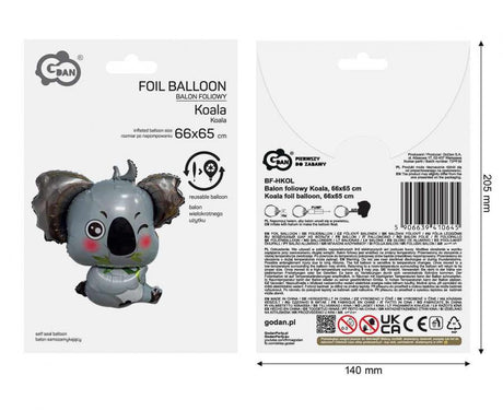 Koala Folienballon, 66x65 cm