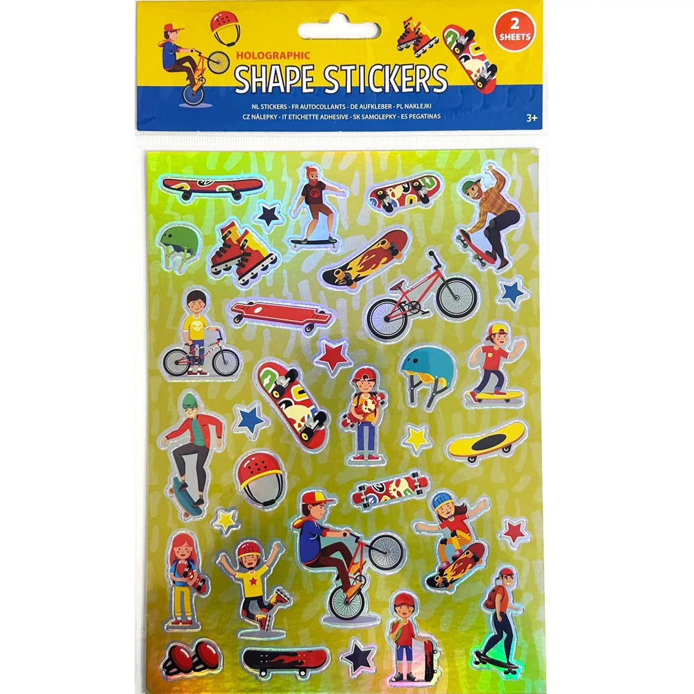 Stickers, Sport Hologramm-Aufkleber-Set 2 Blätter