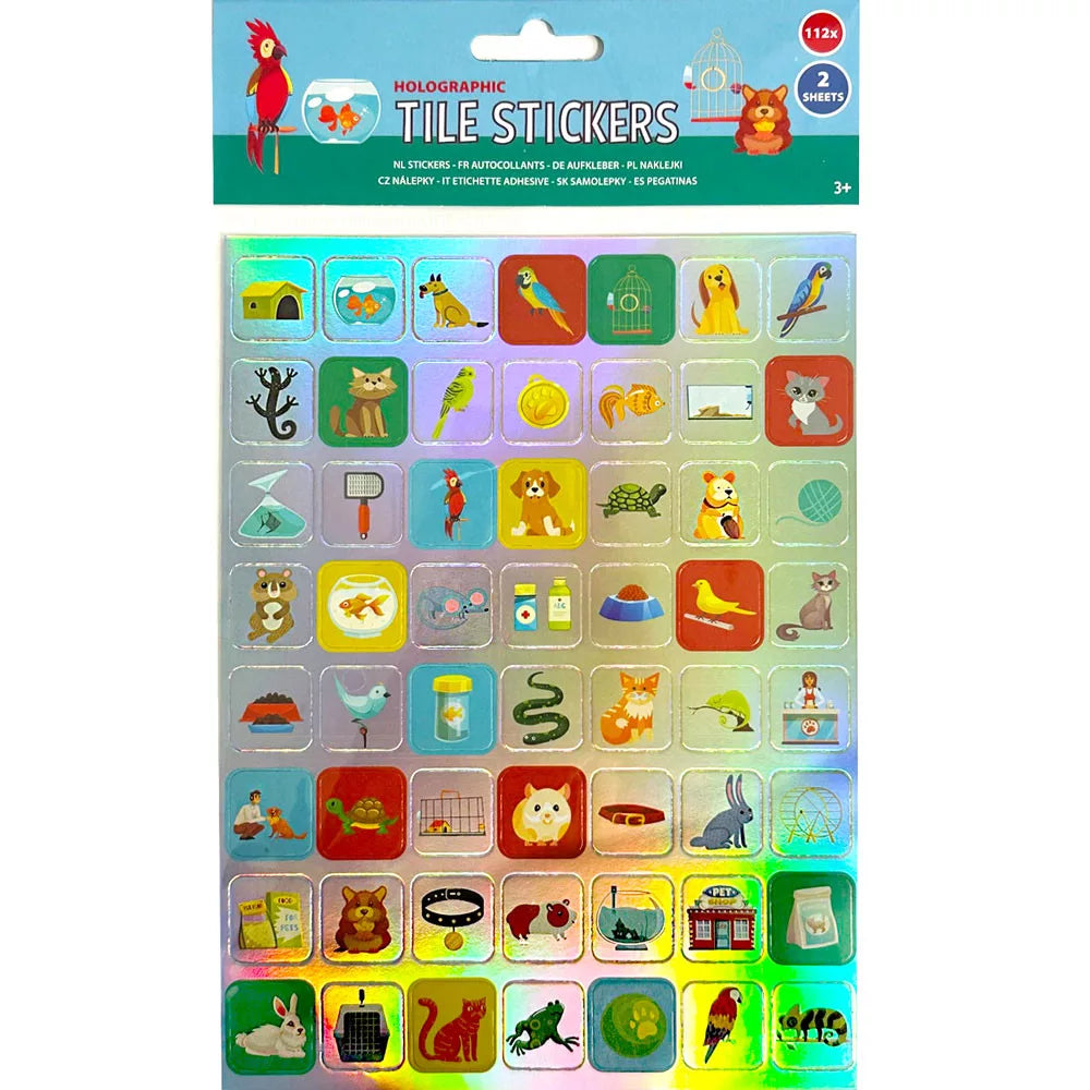 Stickers, Tiere Hologramm-Aufkleber-Set 2 Bögen
