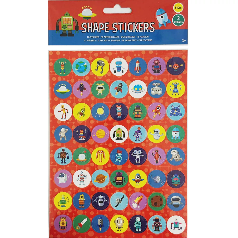 Stickers, Roboter Formen Aufkleber Set 2 Bögen