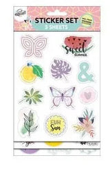 Stickers, Sommer Fun Glitzer Aufkleber Set 3 Bögen
