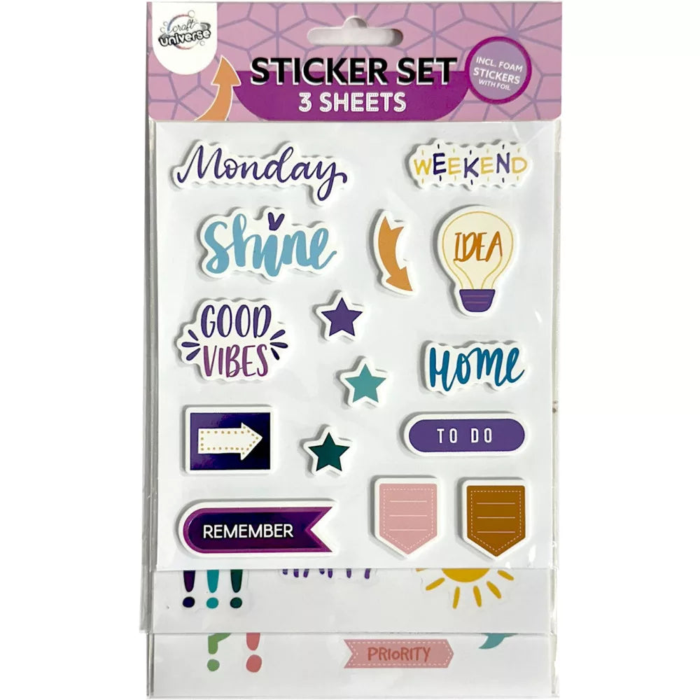 Stickers, Farbe Feeling Aufkleberset 3 Bögen