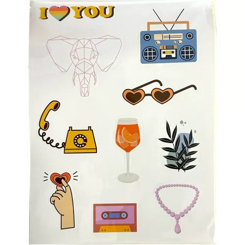 Stickers, Farbe Joke Glitzer-Aufkleber-Set 3 Bögen