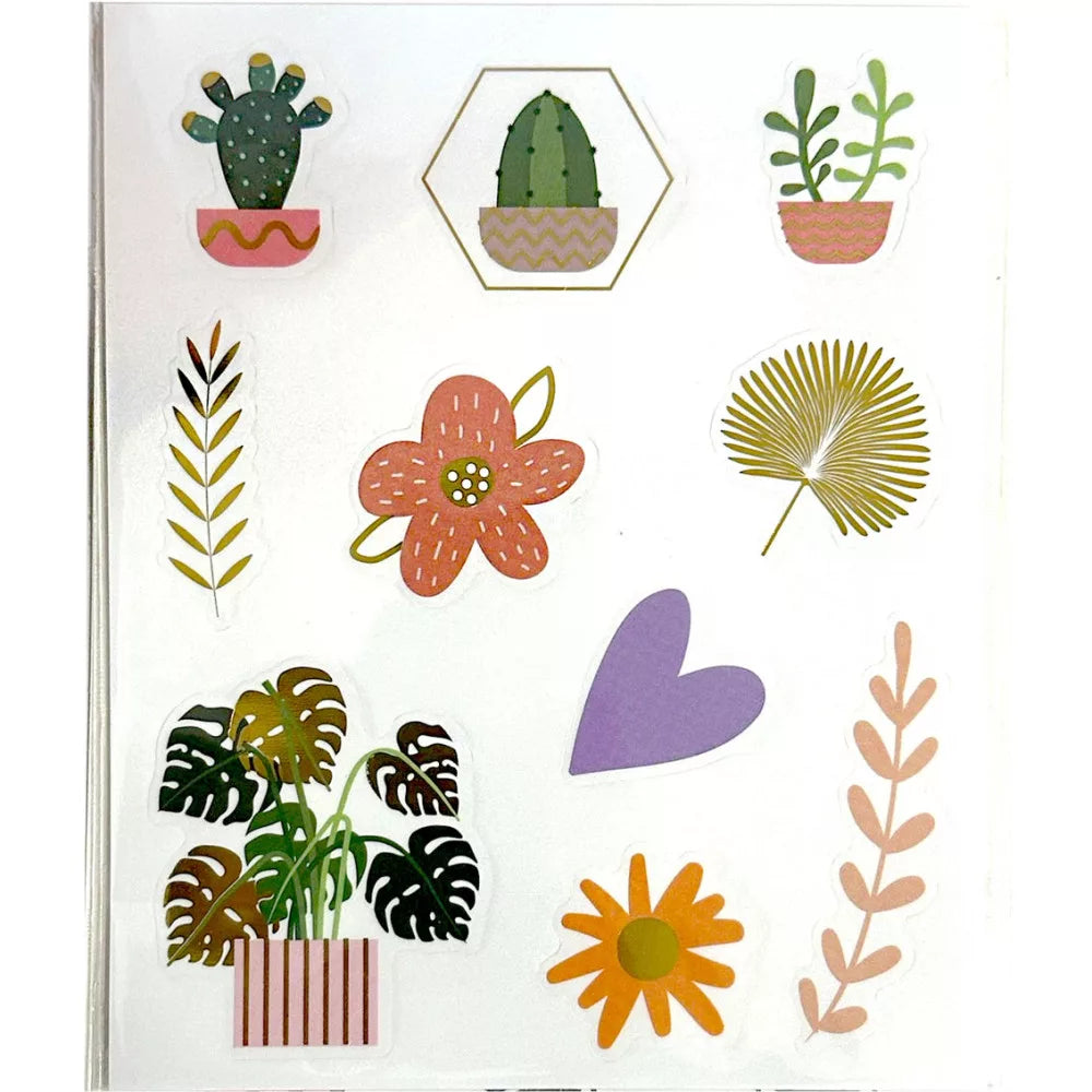 Stickers, Farbe Cactus Pflanzenaufkleber Set 3 Bögen