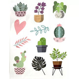 Stickers, Farbe Cactus Pflanzenaufkleber Set 3 Bögen